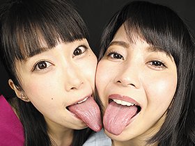 大量唾液滴るレズキス淫語ディルドフェラ サンプル動画サムネイル